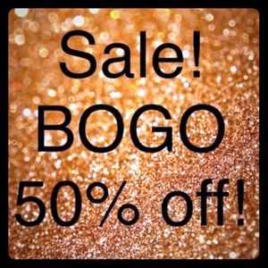 Buy one get one item 50%off all items!